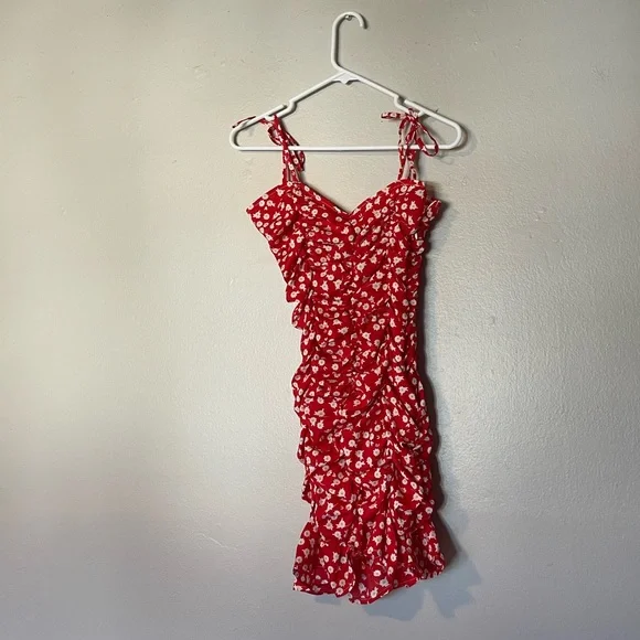 Red Ruffle Dress - Picture 2 of 2